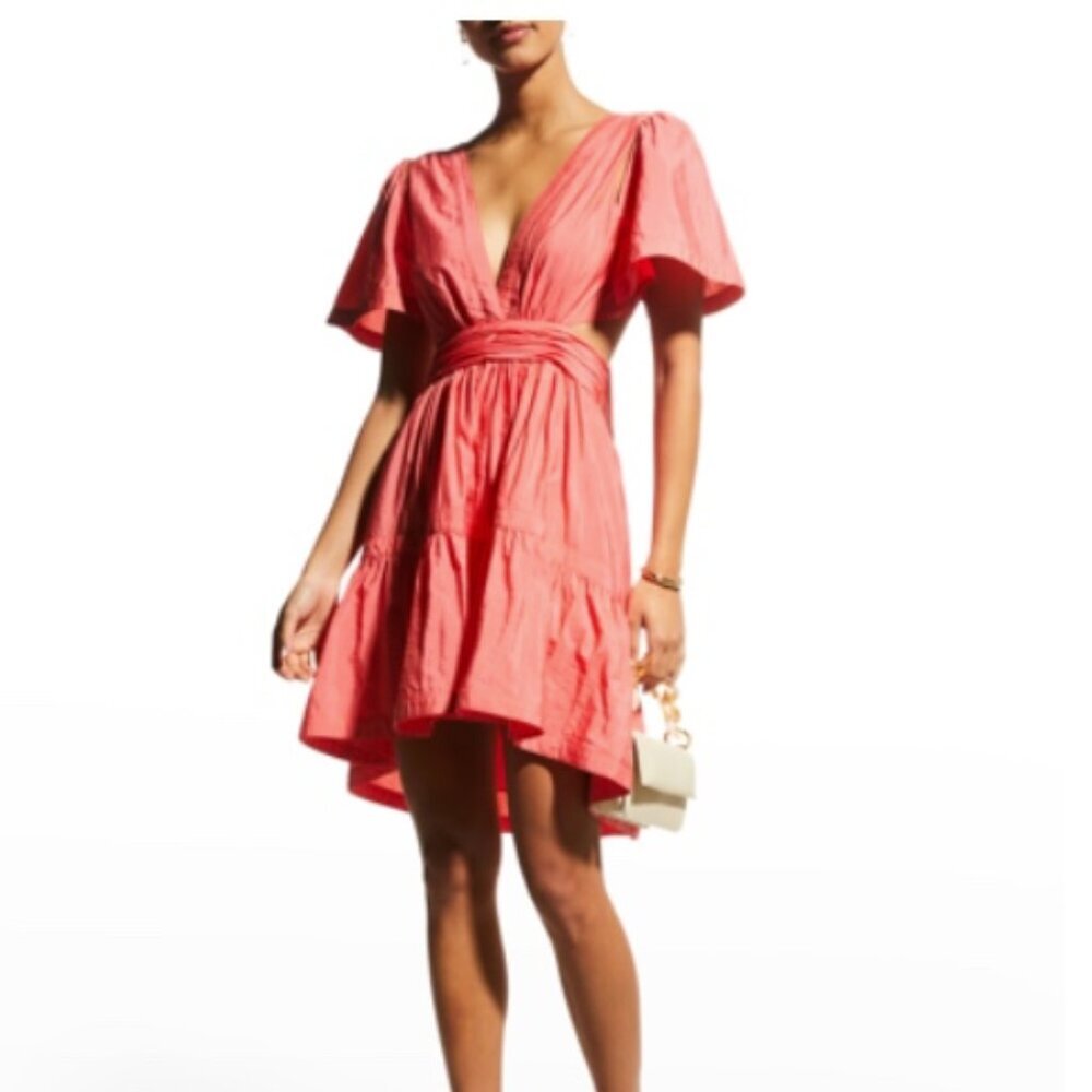 Cinq à sept Judith Open Back Dress - Neon Coral